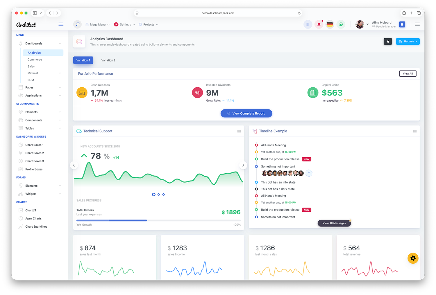 React Dashboard Preview